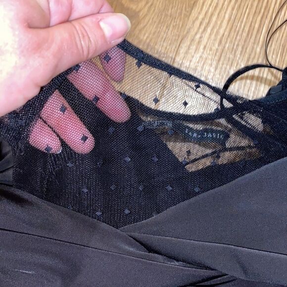 ZARA Basic Lace Tulle Mesh Layered Ruffle Black Mini Dress(Size Small)Rare - Picture 10 of 11